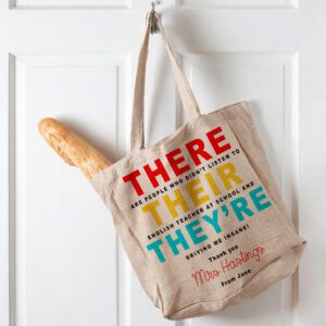 Personalised Their They're English Teacher Tote Bag KTT21