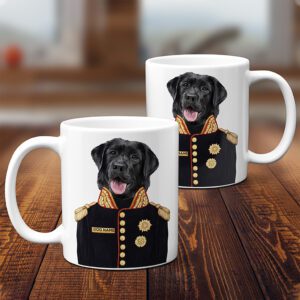 Personalised Labrador (Black) Dog Military Uniform Mug FDM03
