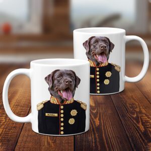 Personalised Labrador (Brown) Dog Military Uniform Mug FDM10