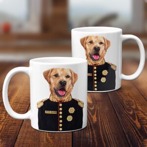 Personalised Labrador (Yellow) Dog Military Uniform Mug FDM38