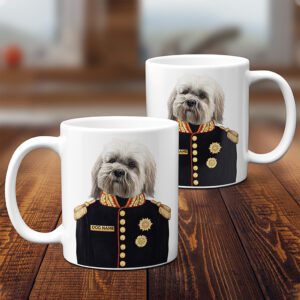 Personalised Lhasa Apso Dog Military Uniform Mug FDM27A
