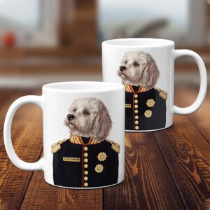 Personalised Maltese Dog Military Uniform Mug FDM28