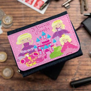 Personalised Princess Castle Kids Denim Purse EC009