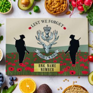 Personalised Queen's Own Highlanders Military Chopping Board VPCH17