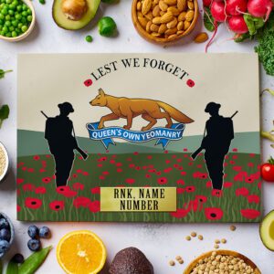 Personalised Queen's Own Yeomanry Military Chopping Board VPCH19