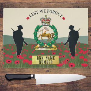 Personalised Royal Army Veterinary Corps Military Chopping Board VPCH28