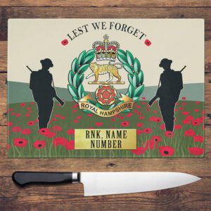 Personalised Royal Hampshire Regiment Military Chopping Board VPCH35