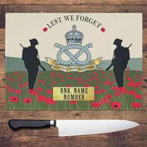 Personalised South Staffordshire Regiment Military Chopping Board VPCH44