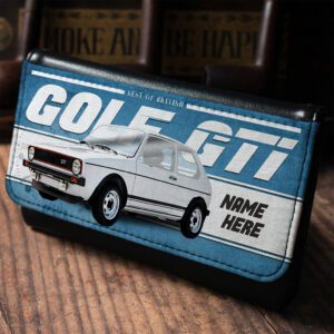Personalised Volkswagen Gold MK1 GTI Classic Car Tobacco Pouch CLP63
