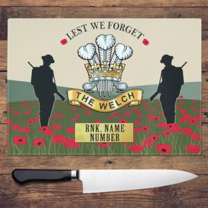 Personalised Welch Regiment Military Chopping Board VPCH67