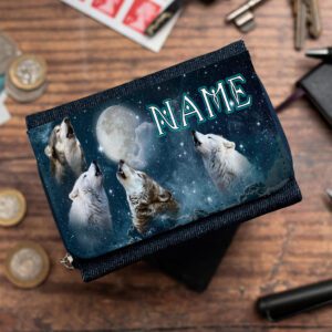Personalised Wolf Denim Purse KS30