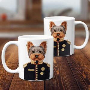Personalised Yorkshire Terrier Dog Military Uniform Mug FDM39