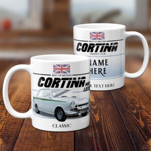 Personalised Ford Cortina MK1 Lotus Classic Car Mug CM09