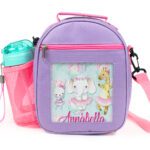 Ballerina Animals Girls Purple School Lunch Bag