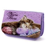 Cat Kitten Kids Purple Pencil Case