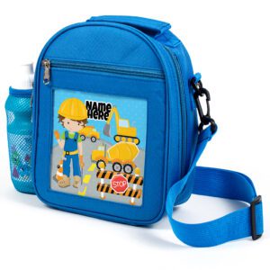 Personalised Kids Boys Lunch Bag Digger Builder