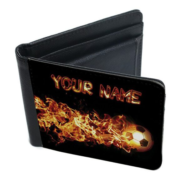 Personalised Football Flames Kids Wallet DP27 - Image 2