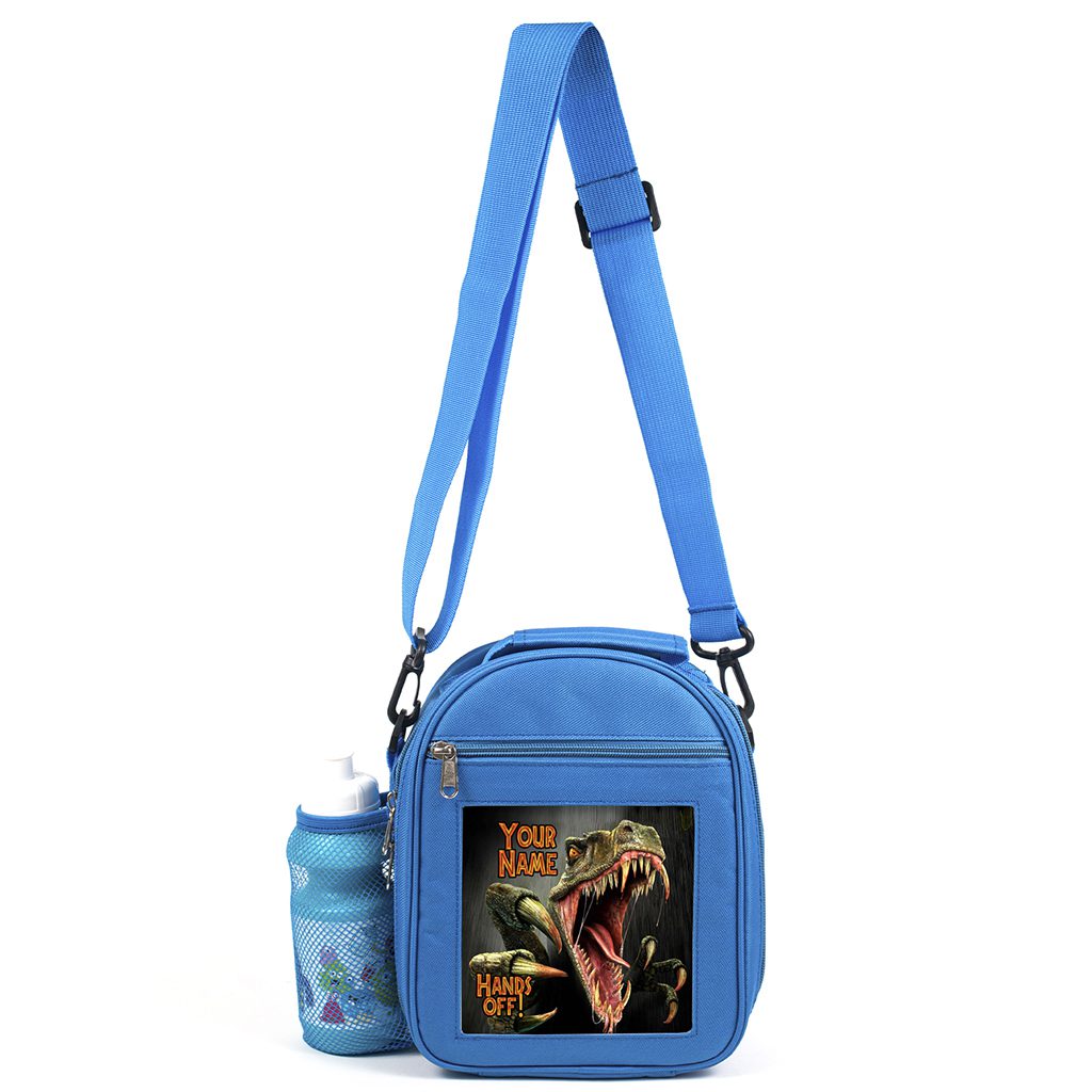 Personalised Kids Boys Lunch Bag Dinosaur Velociraptor
