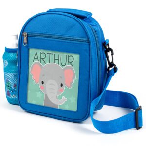 Personalised Kids Boys Lunch Bag Cute Elephant