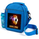 Personalised Kids Boys Lunch Bag Football Flames