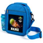 Personalised Kids Boys Lunch Bag Tennis Flames