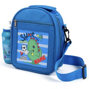 Personalised Kids Boys Lunch Bag Football Dinosaur