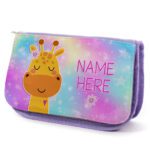 Cute Giraffe Kids Purple Pencil Case