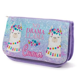 Llama Kids Purple Pencil Case