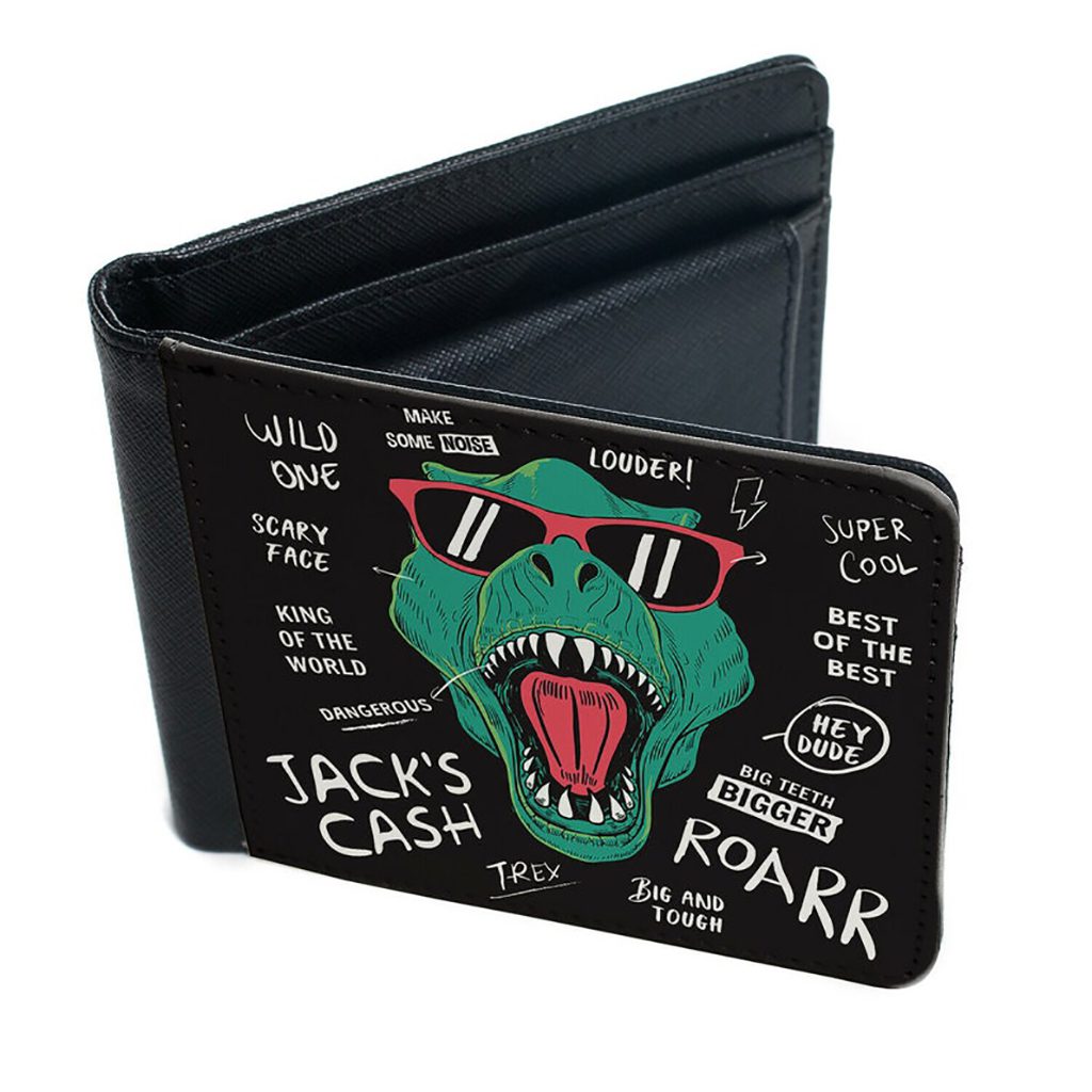 Personalised Cool Dinosaur Kids Wallet KS205 - Image 2