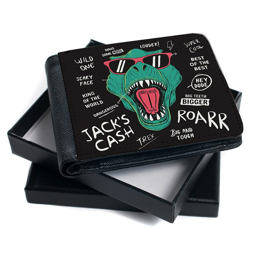 Personalised Cool Dinosaur Kids Wallet KS205 - Image 3