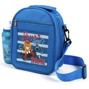 Personalised Kids Boys Lunch Bag Race Car Tiger