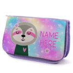 Cute Sloth Kids Purple Pencil Case