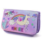 Unicorn Kids Purple Pencil Case