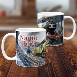 Personalised Flying Scotsman Steam Train Railway Mug