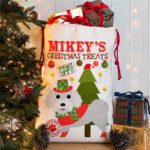 Personalised Bichon Frise Dog Christmas Sack for Pet Festive Treats