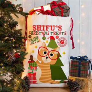 Personalised Cat Christmas Sack for Pet Festive Treats