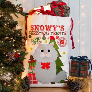 Personalised Cat Christmas Sack for Pet Festive Treats