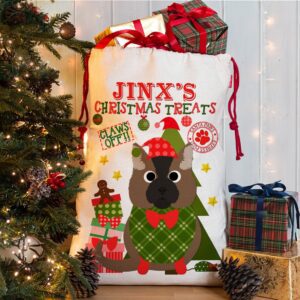 Personalised Cat Christmas Sack for Pet Festive Treats