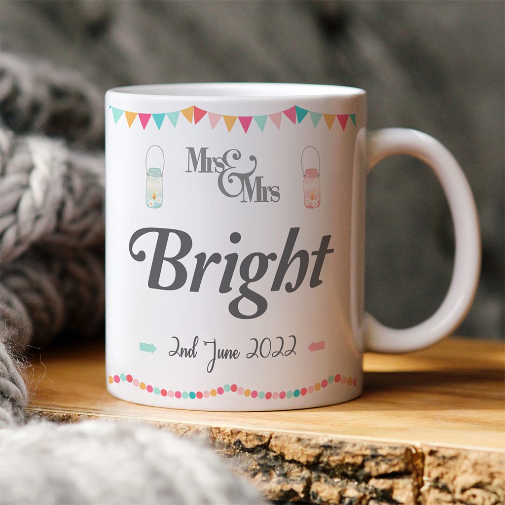 Personalised Camper Van Wedding Mug Couple Gift