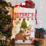 Personalised Corgi Dog Christmas Sack for Pet Festive Treats