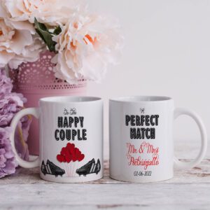 Personalised Football Wedding Mug Couple Gift