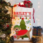Personalised Retriever Dog Christmas Sack for Pet Festive Treats