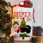 Personalised Husky Dog Christmas Sack for Pet Festive Treats