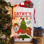 Personalised Husky Dog Christmas Sack for Pet Festive Treats