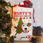 Personalised Jack Russell Dog Christmas Sack for Pet Festive Treats
