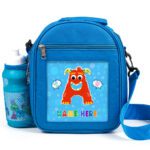 Personalised Kids Monster Initial Lunch Bag A