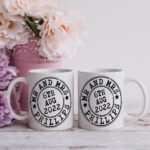Personalised Vintage Wedding Stamp Mr & Mrs Mug Couple Gift