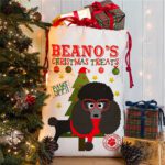 Personalised Poodle Dog Christmas Sack for Pet Festive Treats
