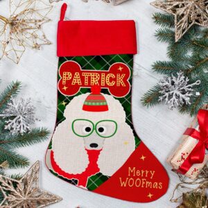 Personalised Poodle Dog Christmas Treat Stocking for Pets