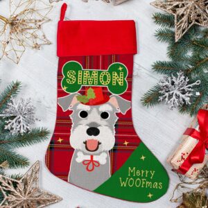 Personalised Schnauzer Dog Christmas Treat Stocking for Pets